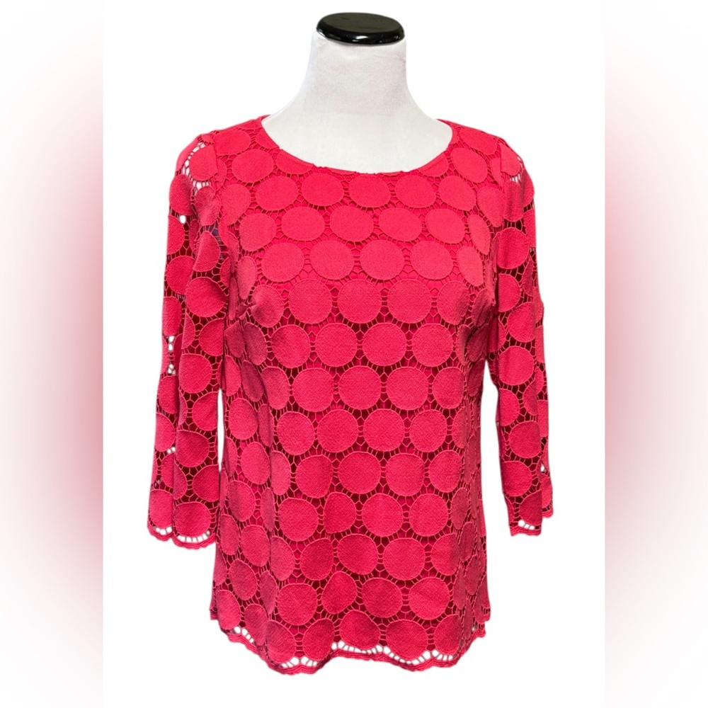 BODEN Arabella Crochet 3/4 Sleeve Top SZ 6
